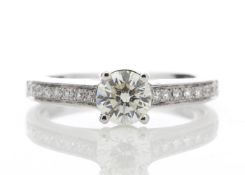 18ct White Gold Single Stone Claw Set Diamond Ring (0.60) 0.73 Carats - Valued by AGI £4,809.00 -