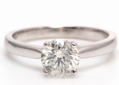 18ct White Gold Single Stone Diamond Ring 1.05 Carats - Valued by AGI £20,590.12 - A gorgeous