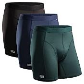 RRP £22.90 Men's Sports Trunks Dry Fit Performance Boxer Brief 3 pack