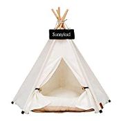 RRP £32.89 Sunnykud Pets Teepee Dogs Tent Stripes Zebra Pattern