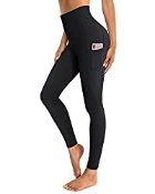 RRP £17.99 OUGES Womens High Waist Yoga Pants with Pockets Workout