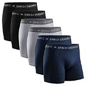 RRP £28.85 DANISH ENDURANCE Men's Cotton Trunks 6 Pack