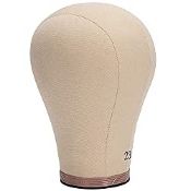 RRP £24.98 20"-24" Cork Canvas Block Head Mannequin Manikin Head