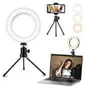 RRP £12.74 GerTong 6.3'' Laptop Selfie Ring Light with Stand