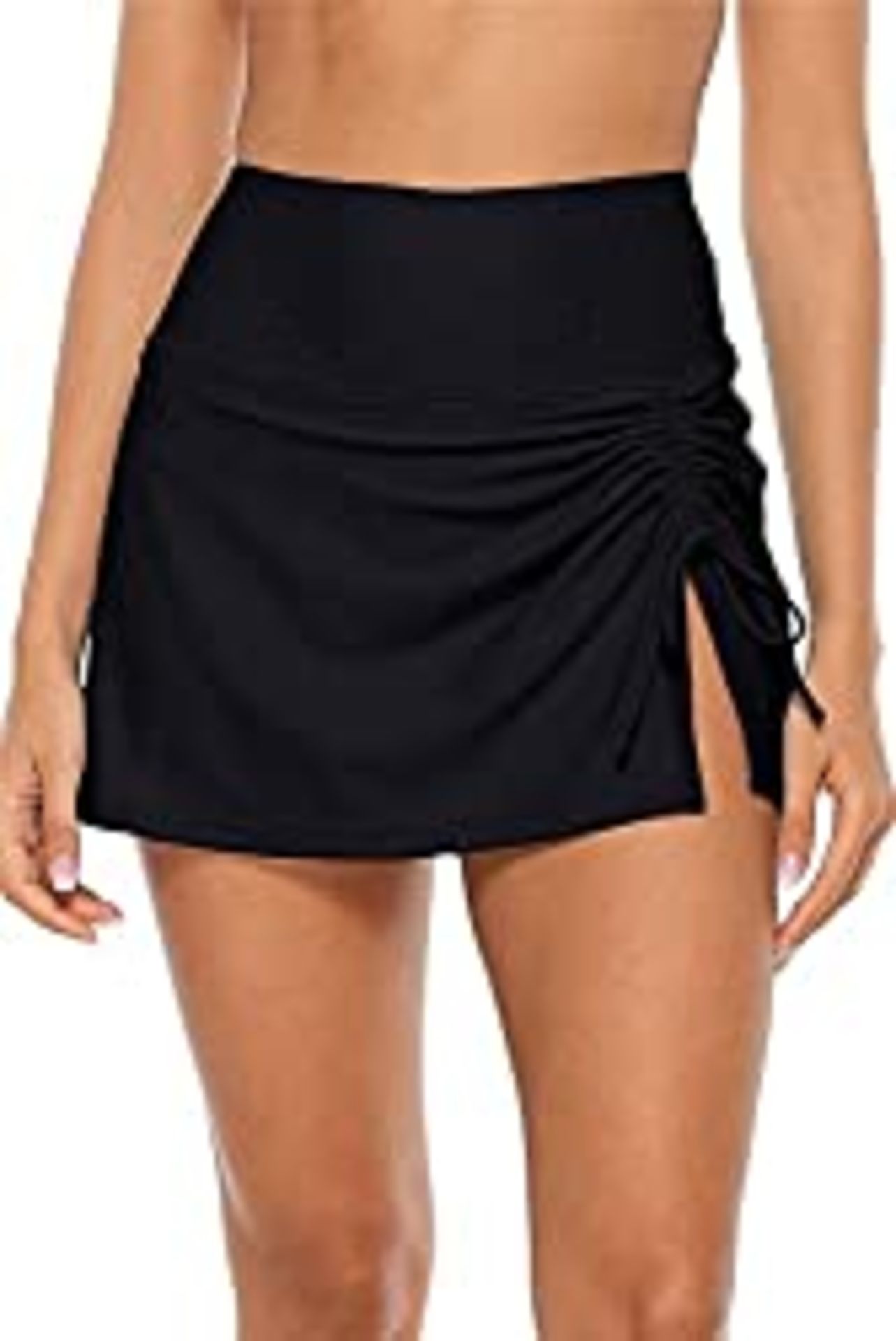 RRP £18.98 CharmLeaks Women Swim Skirt Ruched Swimsuits Side Slit