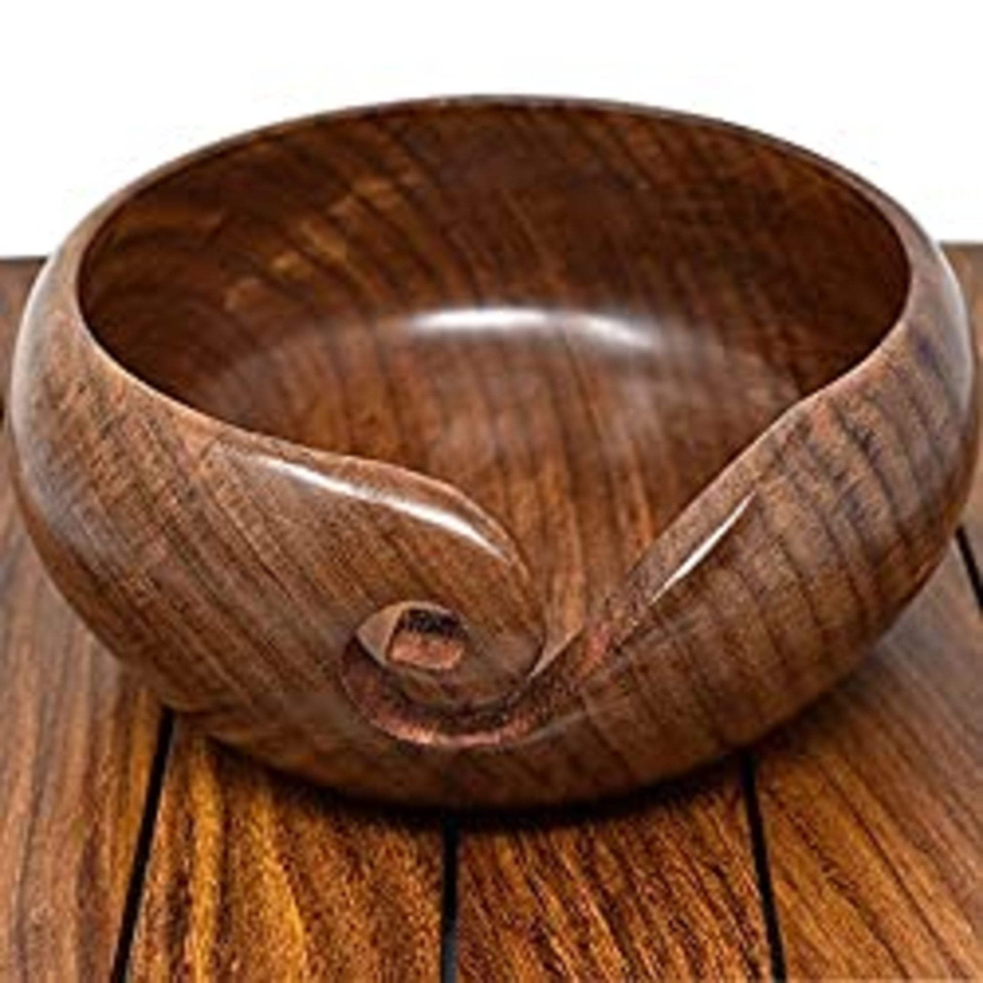 RRP £15.98 Ajuny Handmade Large Wooden Yarn Bowl Wool Ball Holder