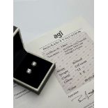 ***£8650.00*** 18CT WHITE GOLD LADIES DIAMOND SOLITAIRE EARRINGS, TOTAL DIAMOND WEIGHT- 2.05CT,