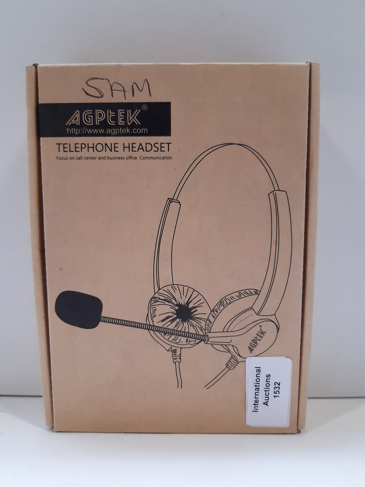 RRP £12.98 AGPTEK Hands-free Telephone Headset 4-Pin RJ9 + 3.5MM - Image 2 of 2