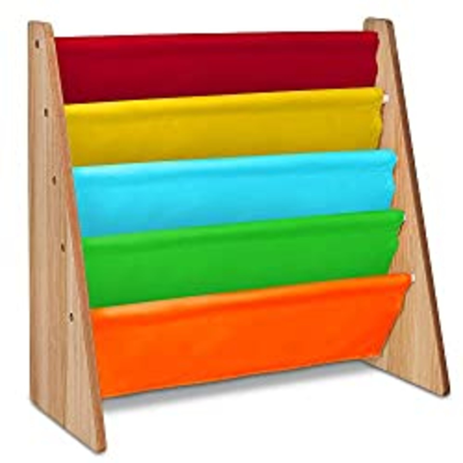 RRP £22.99 LIVIVO Children's Colourful Sling Storage Bookshelf