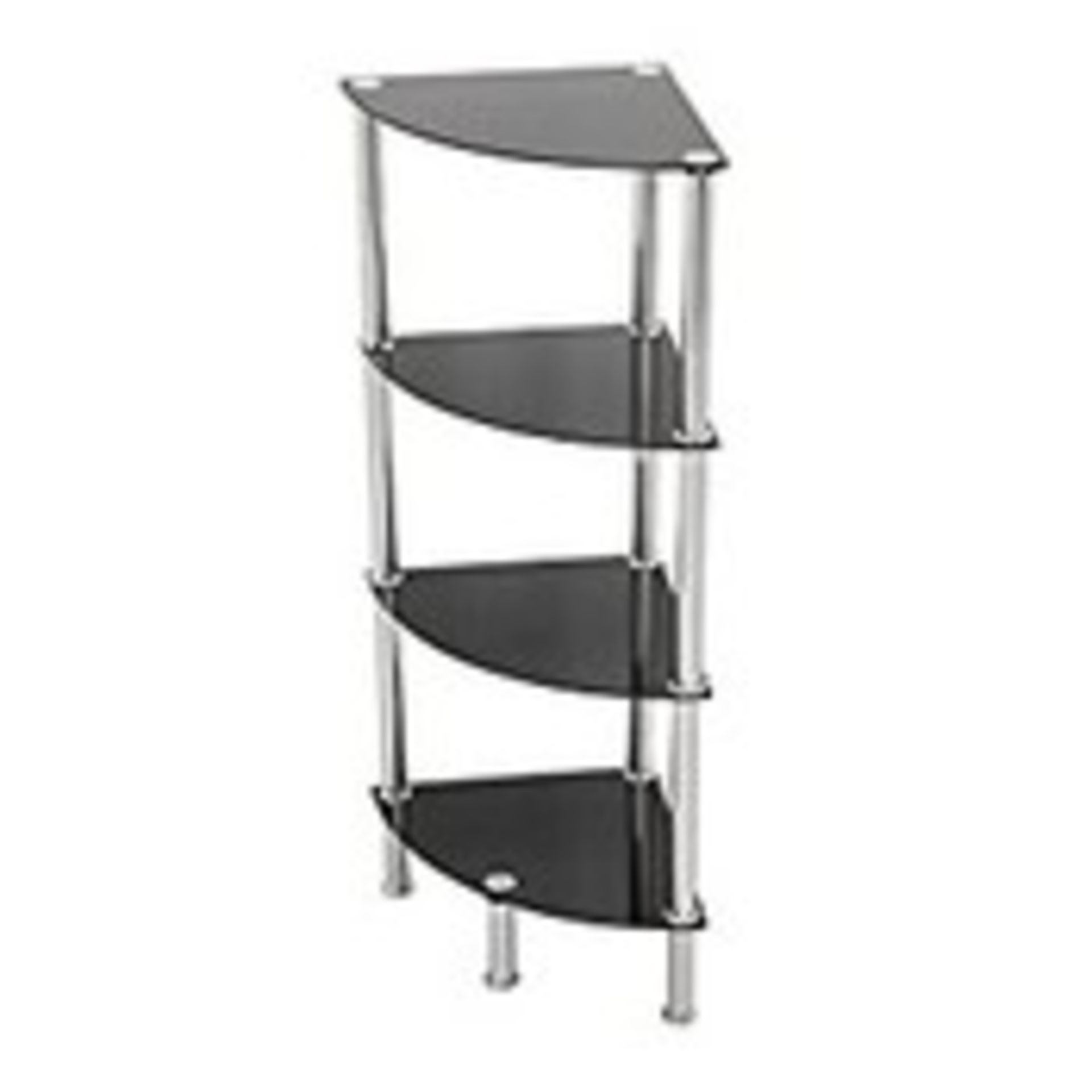 RRP £39.98 mahara Black Glass 4 Tier Modern Organisation Rack