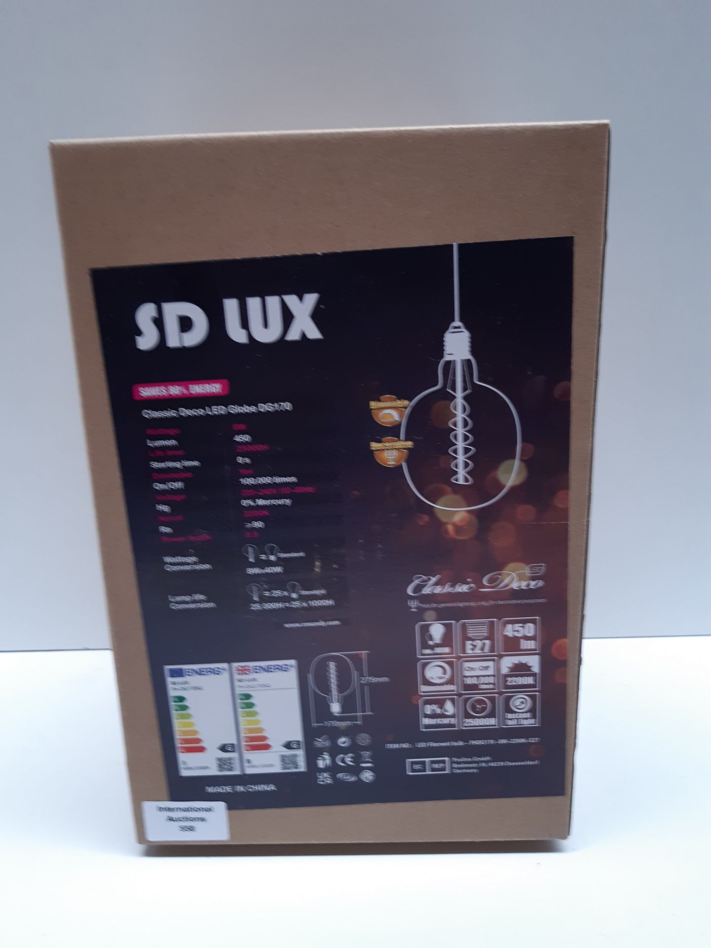 RRP £36.98 SD LUX E27 Vintage Light Bulbs LED Globe 8W Sprial - Image 2 of 2