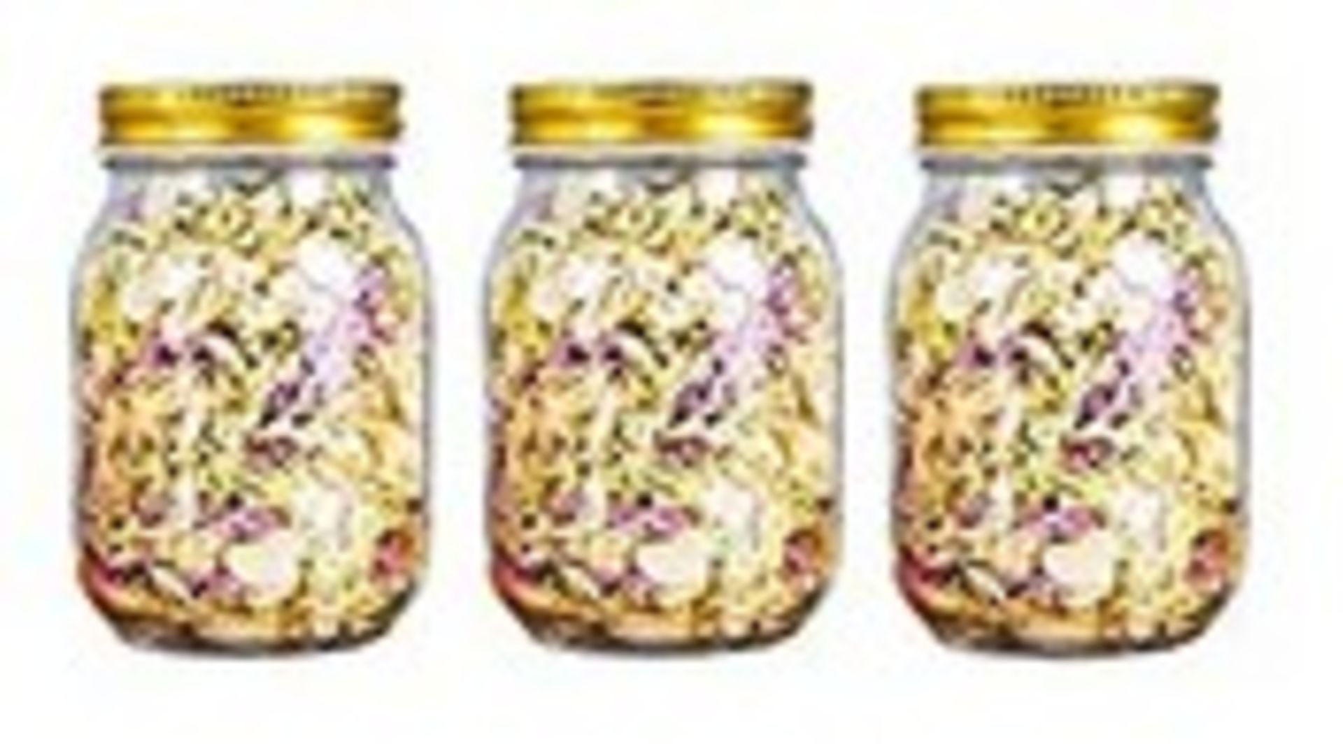 RRP £11.99 EVERBUY Pack of 3 - Glass Mason Jars with lids