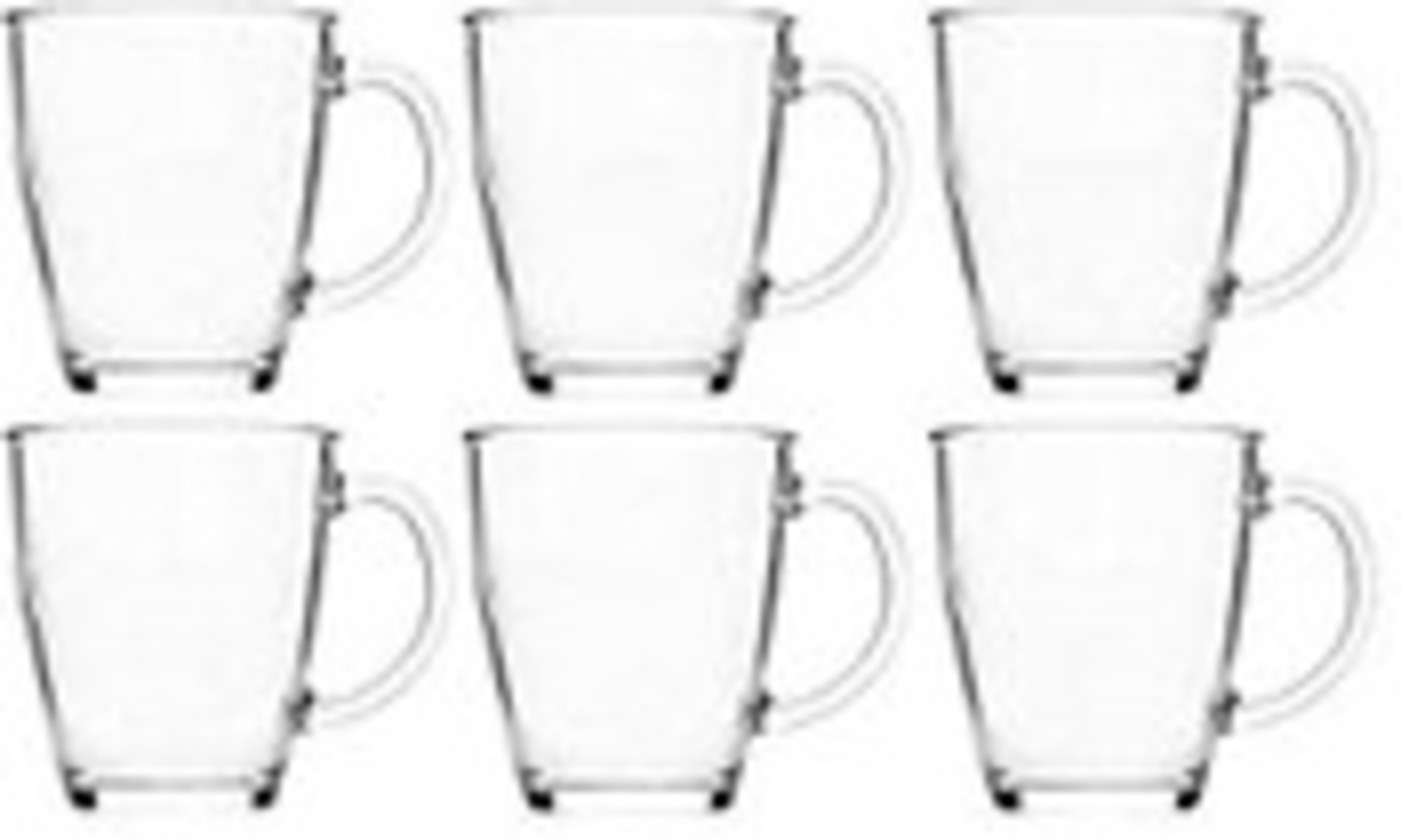 RRP £15.49 EVERBUY Set of 6 Latte Glasses 350ml