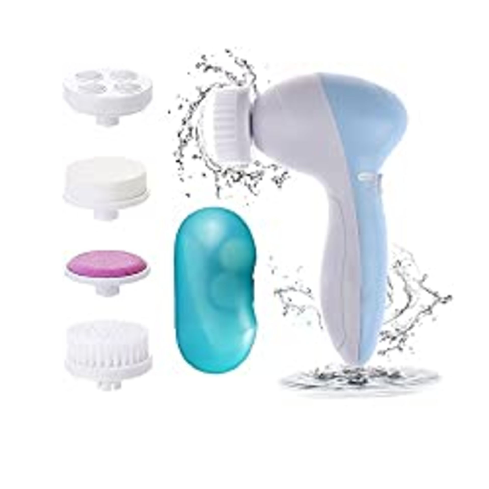 RRP £8.29 Facial Cleansing Brush with 4 Brush Heads Face Massager