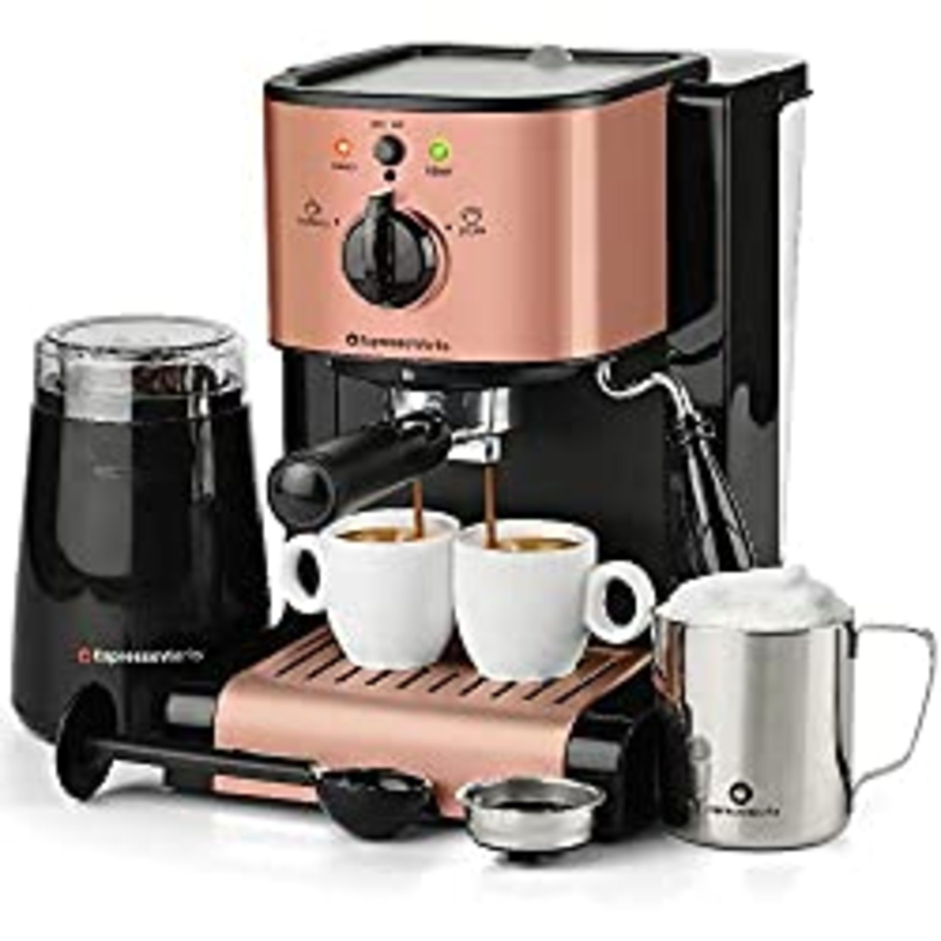 RRP £30.04 7 Pc All-in-One Espresso & Cappuccino Maker Machine