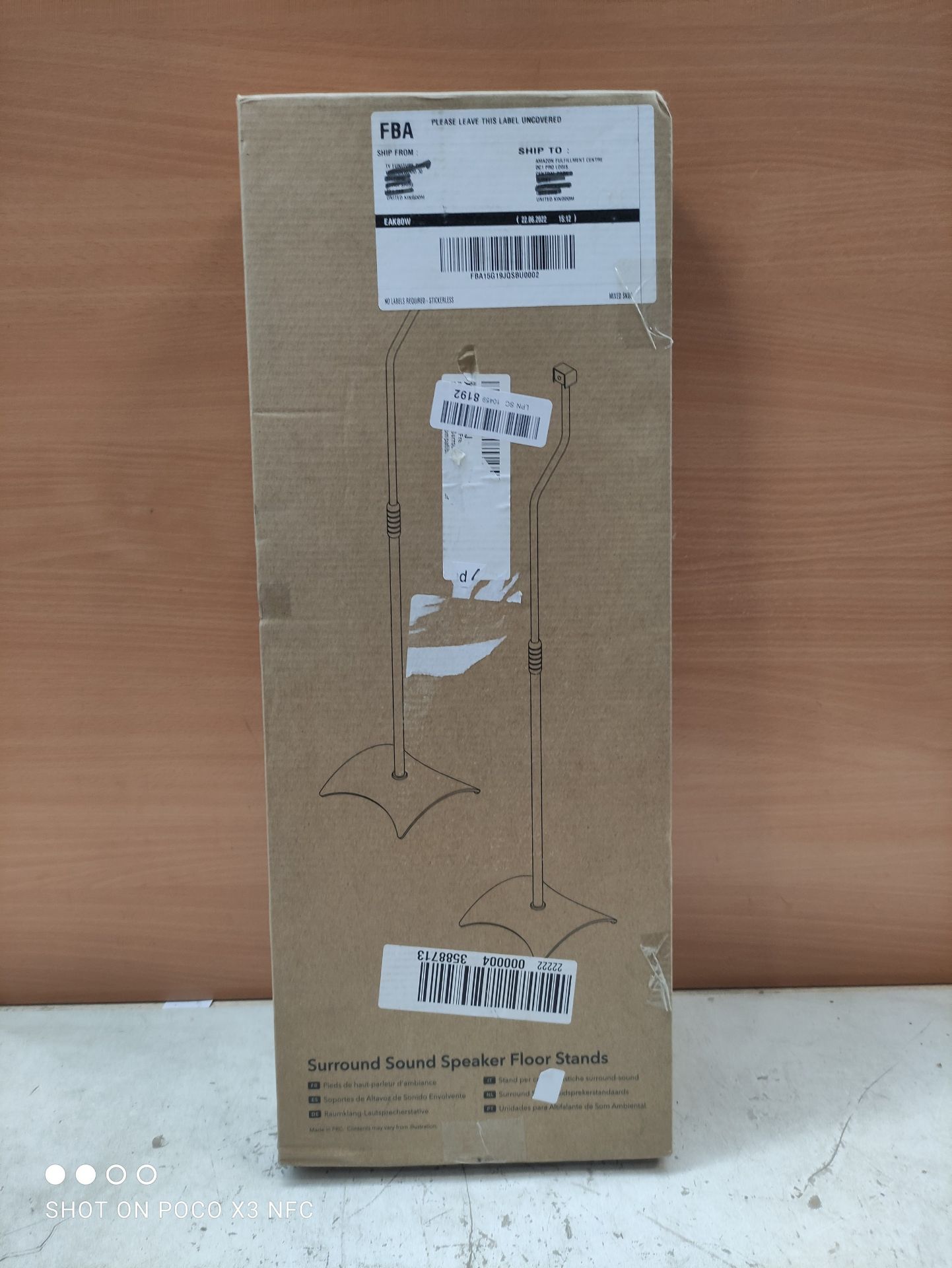 RRP £36.98 mahara Freestanding Speaker Mount Floor Stand White x2 - Image 2 of 2