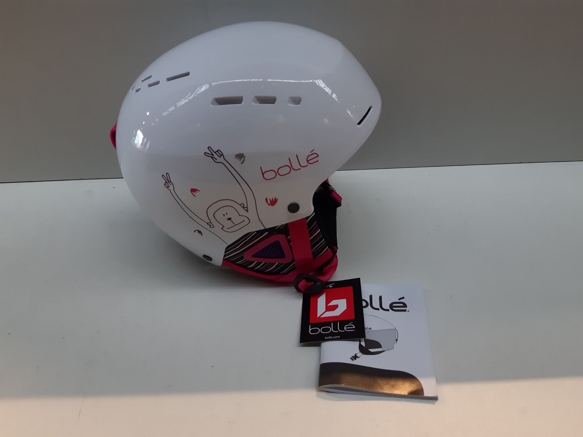 RRP £30.00 BOLLE QUIZ 49-52 CM 420G SHINY WHITE MONKEY HELMET - Image 2 of 2