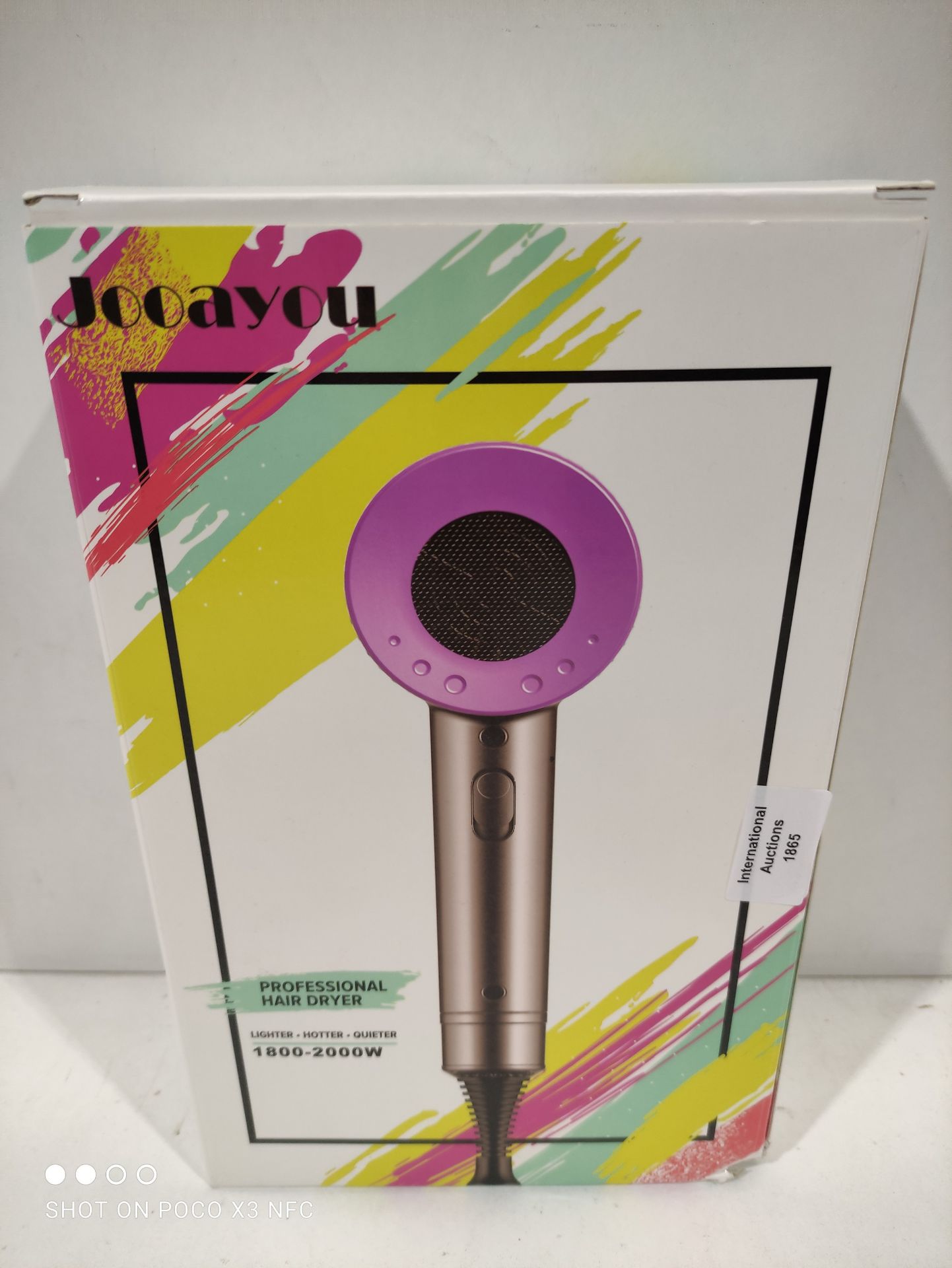 RRP £33.98 Jooayou Professional Hair Dryer 2000W Fast Dry Negative - Image 2 of 2
