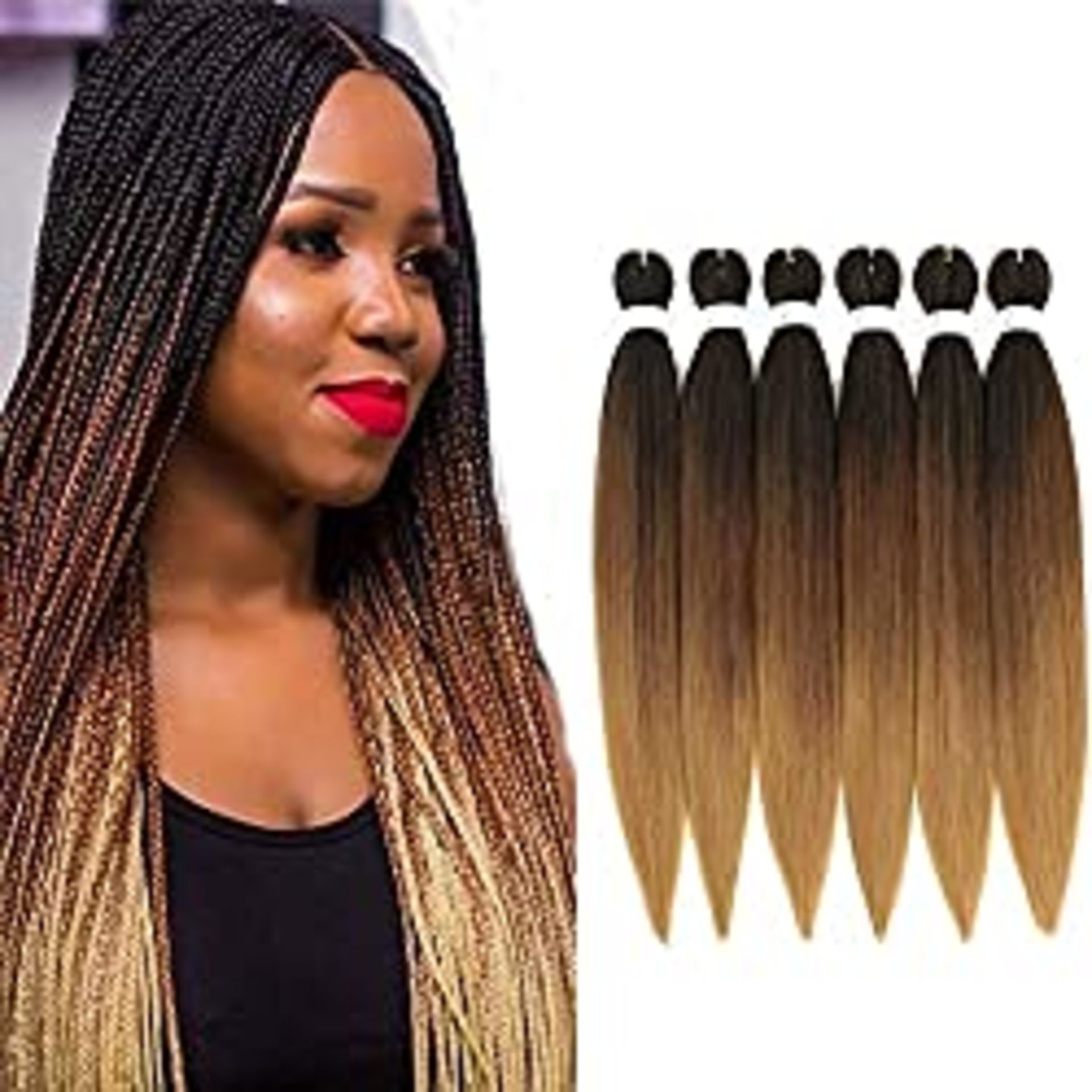 RRP £17.99 WIGENIUS Pre-stretched Braiding Hair Ombre Brown 26