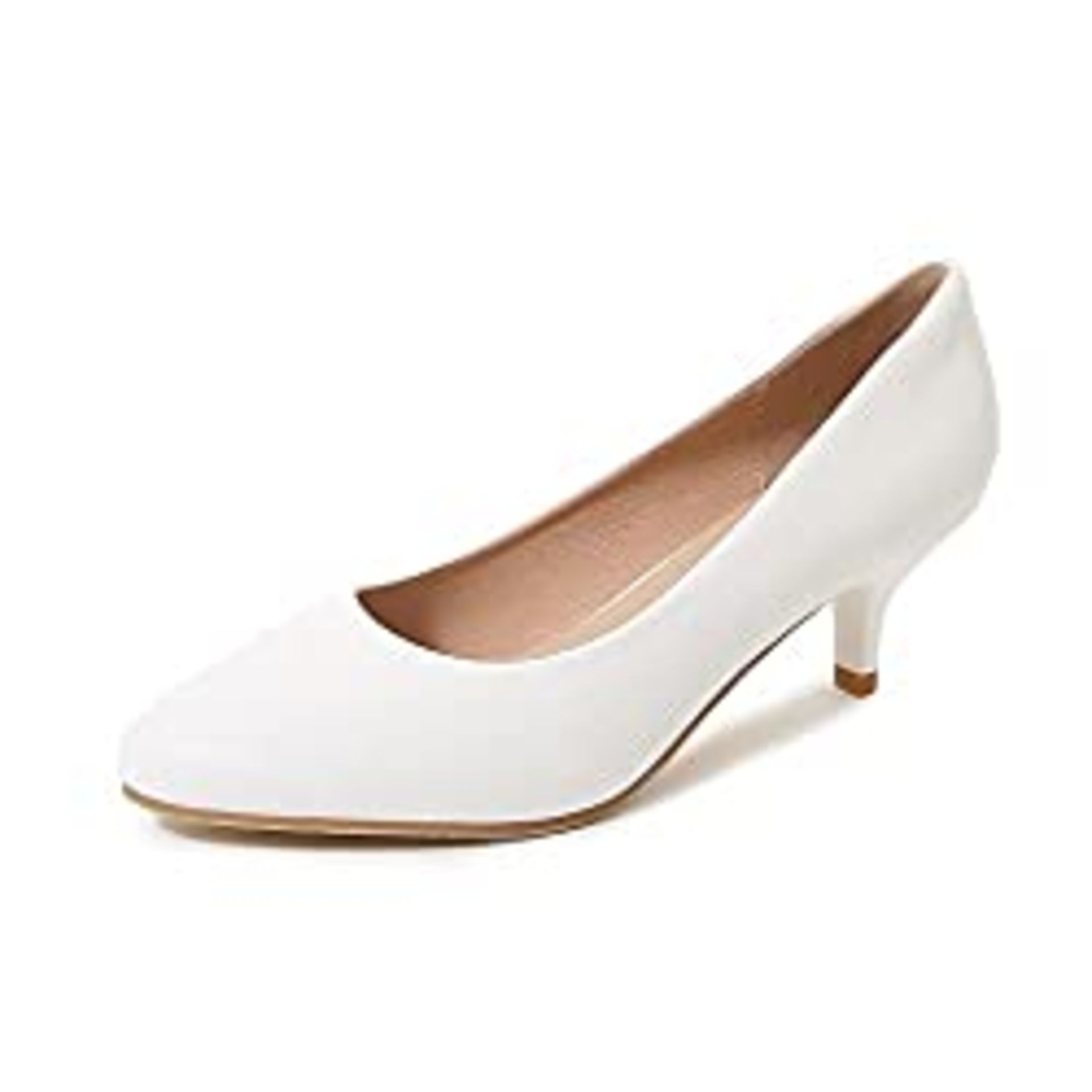 RRP £27.98 WUIWUIYU Women's Fashion Pure Elegant Kitten Heel Round