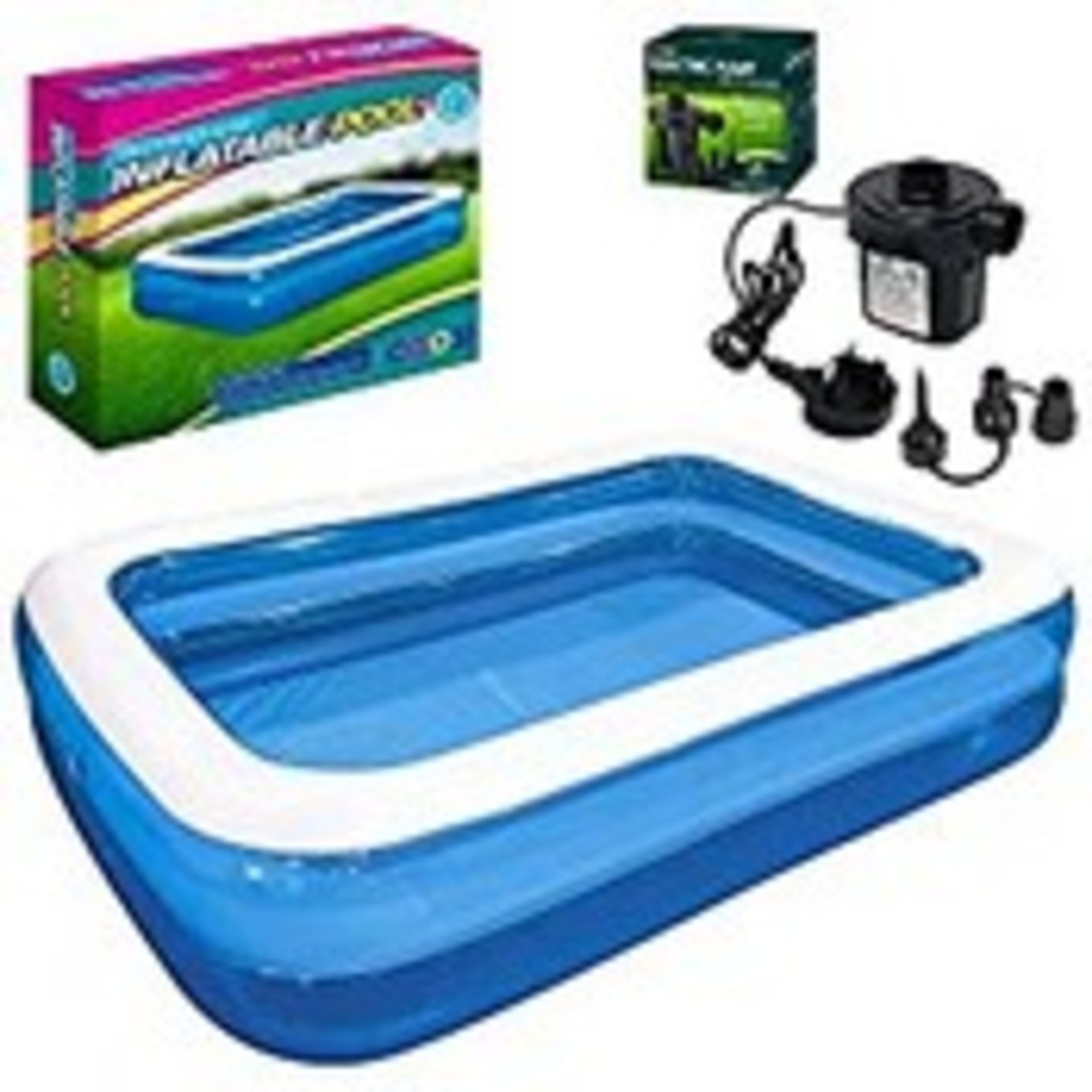 RRP £49.99 COOZi 3m Premium Family Paddling Pool for Kids + AC