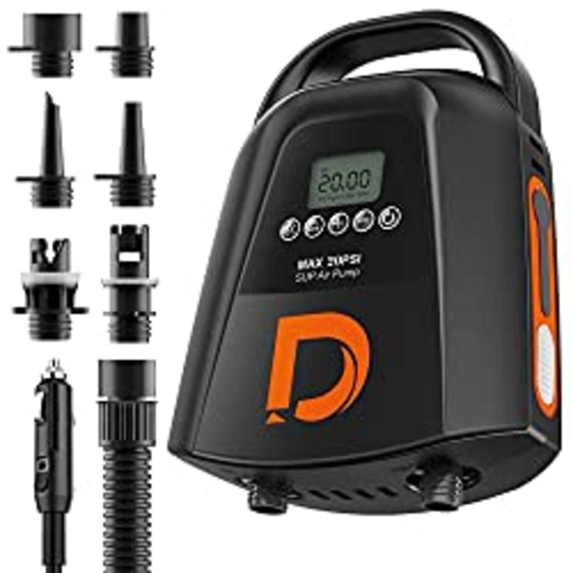 RRP £28.69 Dskeuzeew 20PSI Electric SUP Air Pump with 9000mAh Rechargeable Battery