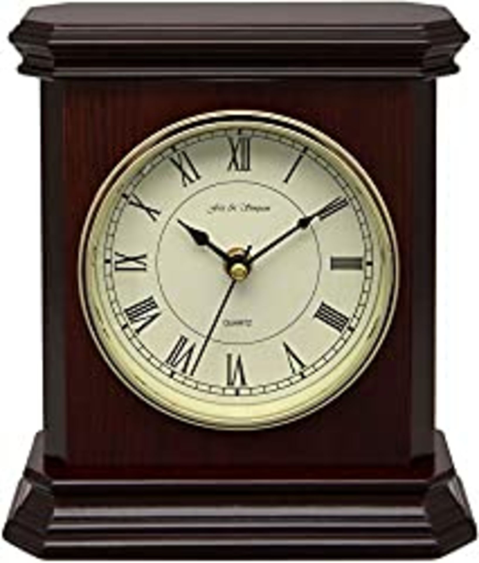RRP £50.87 Fox and Simpson Mahogany Coloured Wood Table Mantel Clock