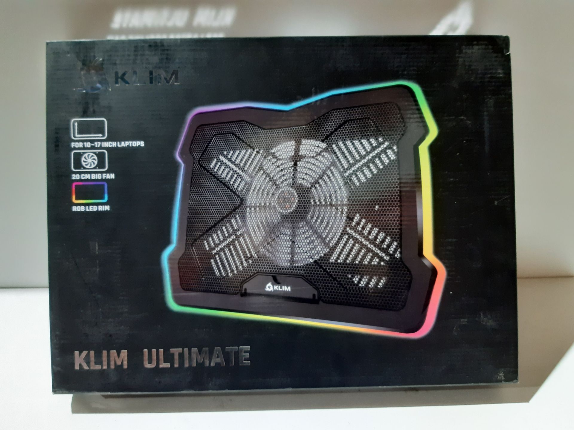 RRP £36.26 KLIM Ultimate + RGB Laptop Cooling Pad with LED Rim - Image 2 of 2