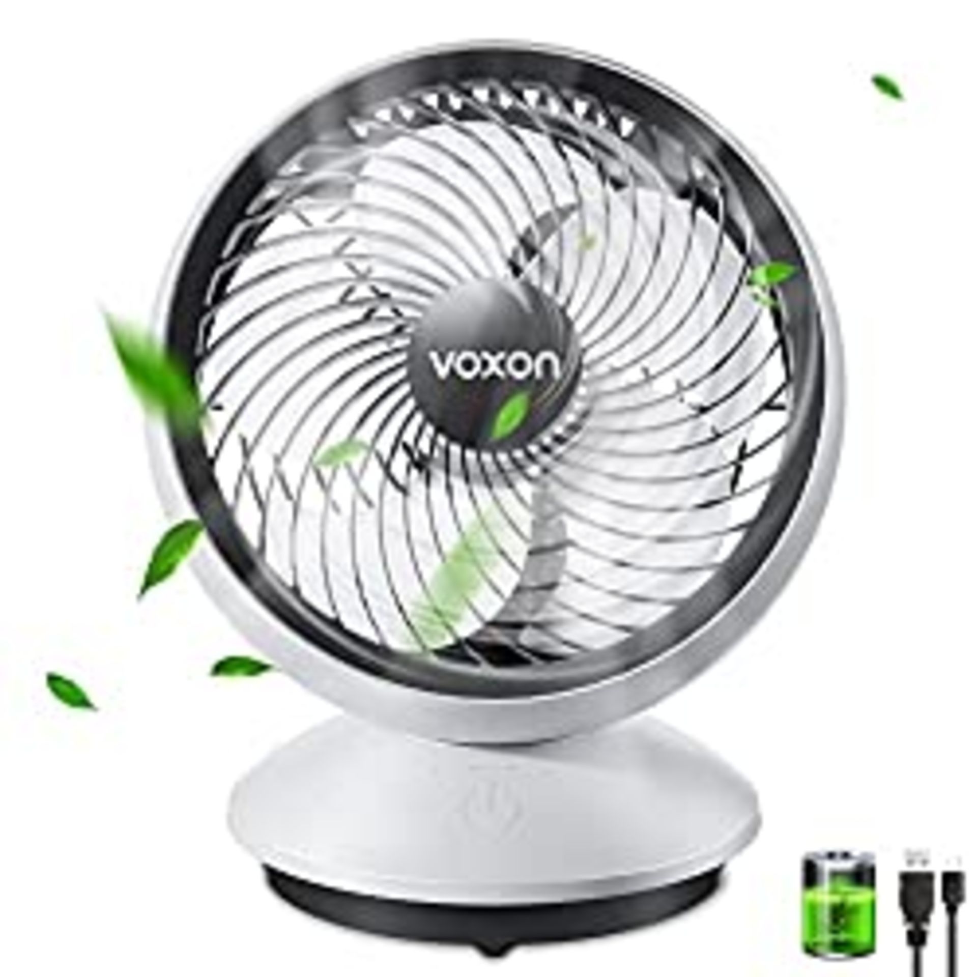 RRP £25.99 VOXON Rechargeable Desk Fan