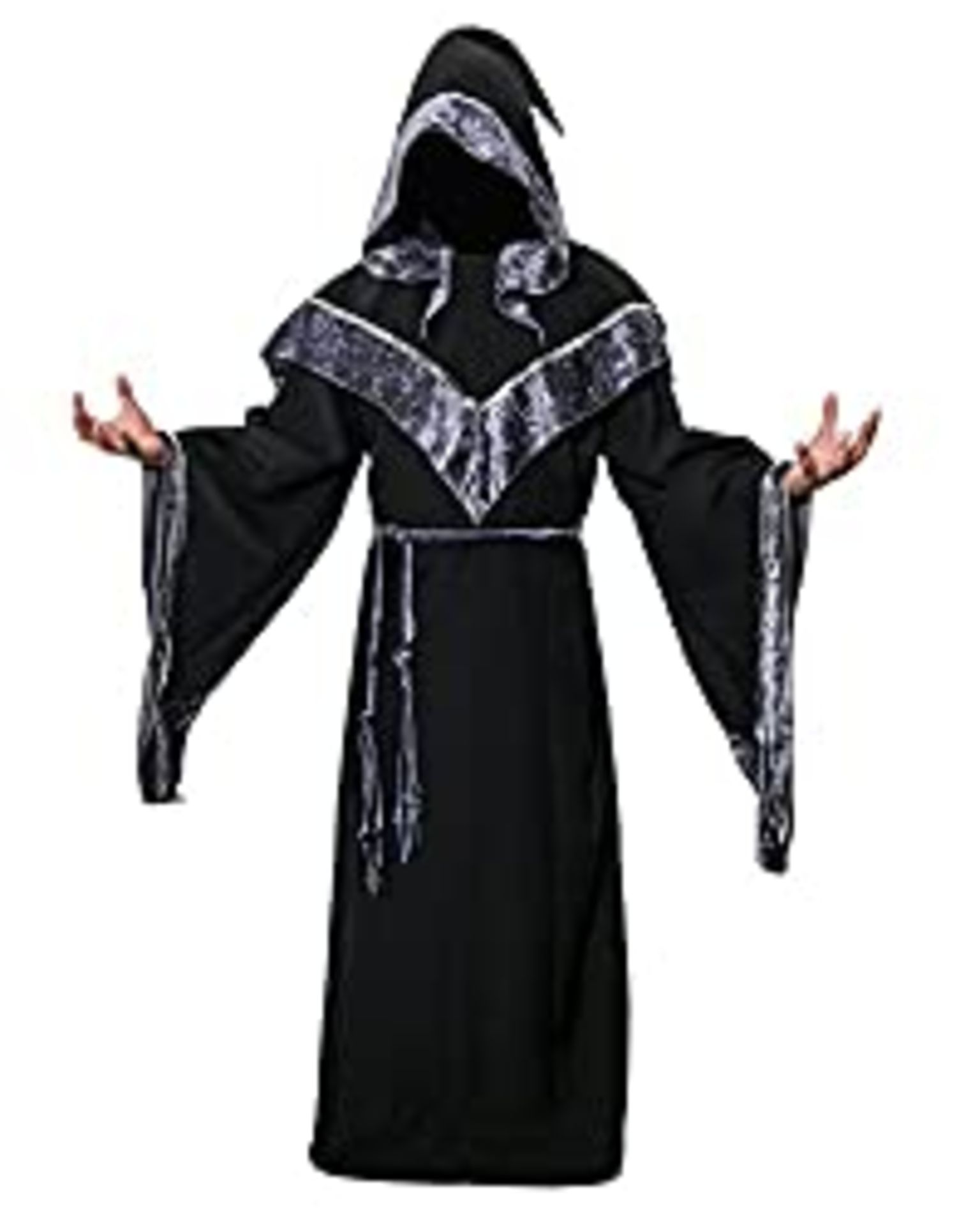 RRP £38.78 Nofonda Men's Dark Wizard Robe Medieval Monk Robe Dark