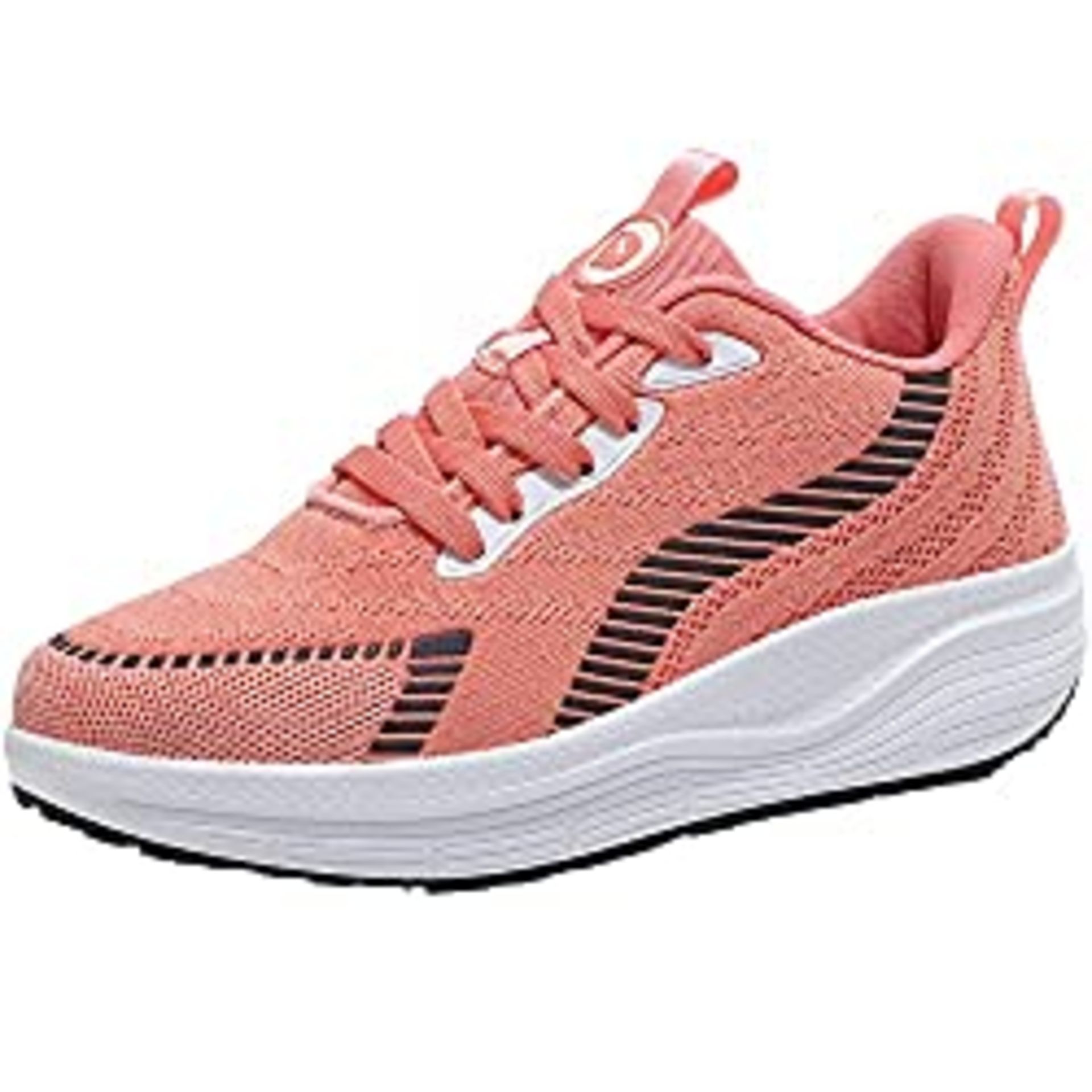 RRP £18.98 WUIWUIYU Women's Fashion Lace Up Platform Sneakers