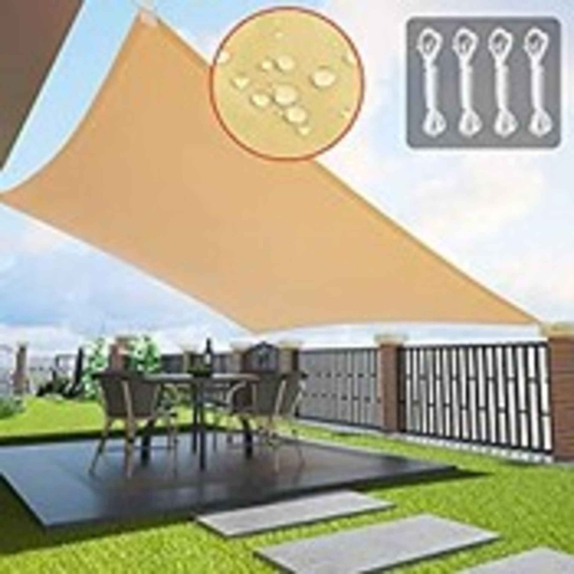 RRP £20.14 Orgrul Sun Shade Sail 2.5m X 2.5m Waterproof