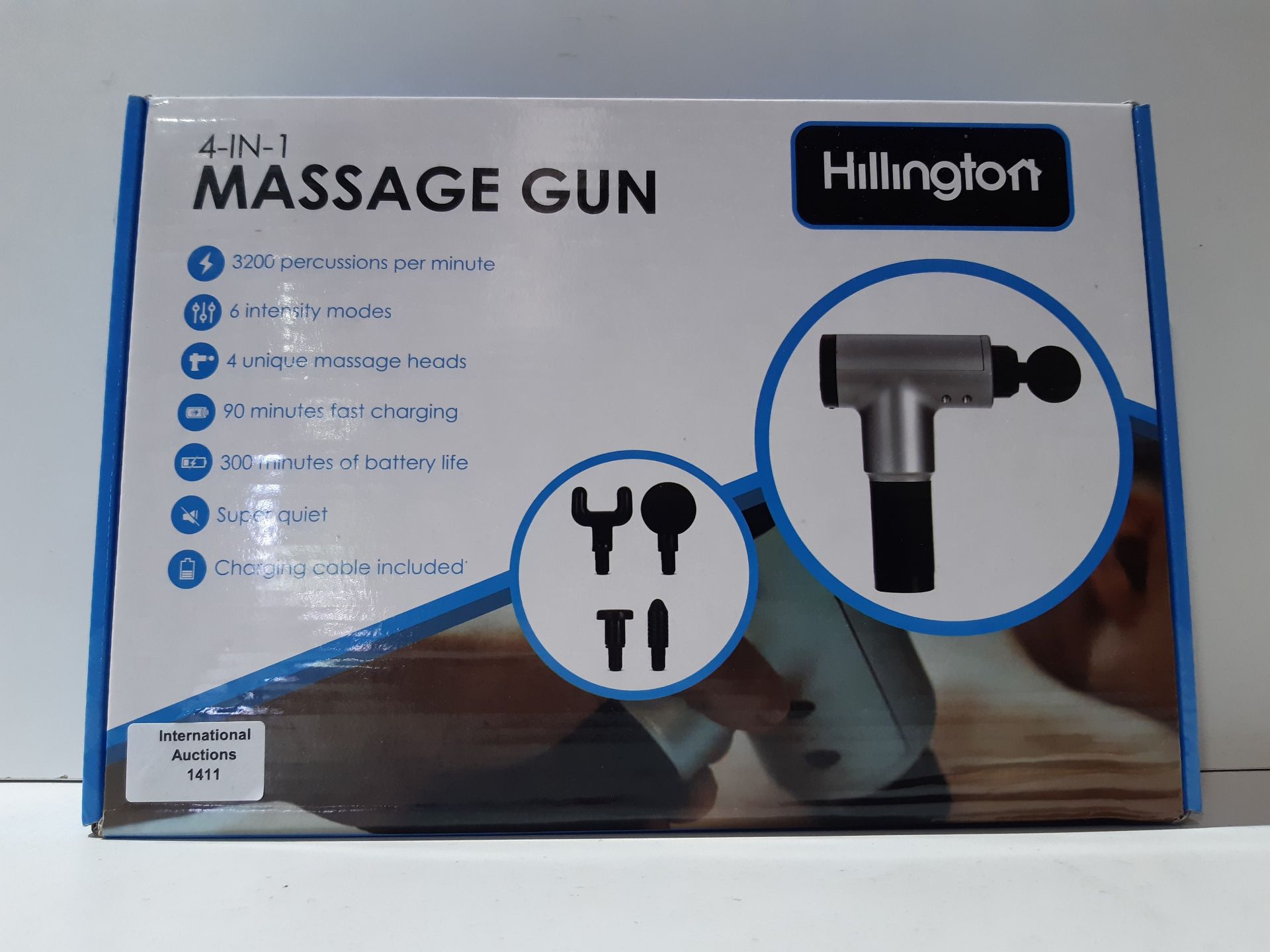 RRP £19.99 Hillington 4-in-1 Rechargeable Massage Gun Handheld - Image 2 of 2