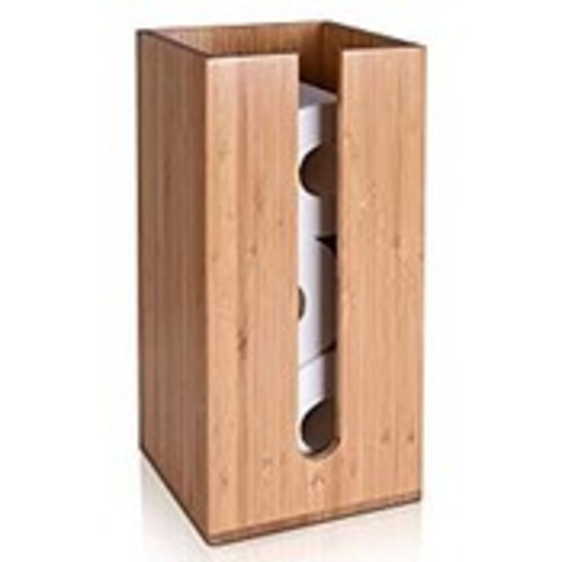 RRP £14.99 Lantaly Bamboo Toilet Roll Paper Holders Box Storage Organiser