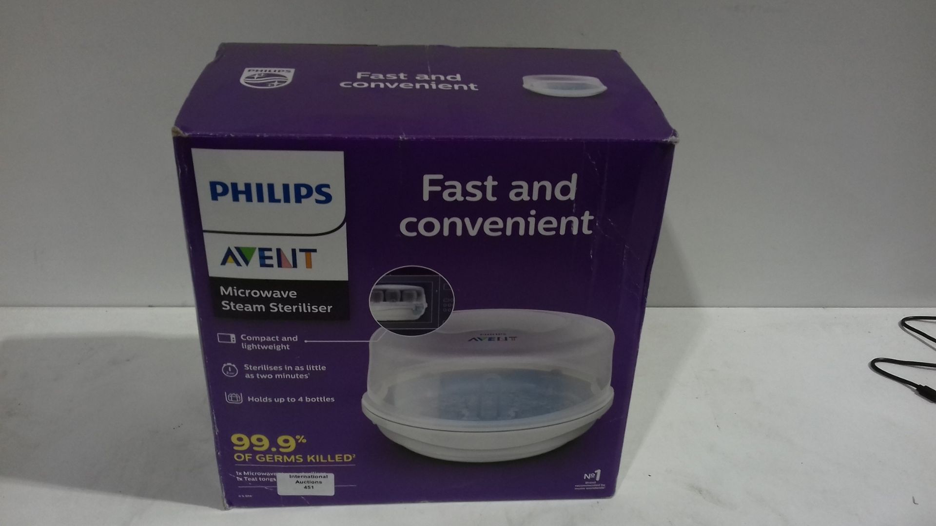 RRP £32.99 Philips Avent SCF281/02 885708 microwave steam steriliser for baby bottles - Image 2 of 2