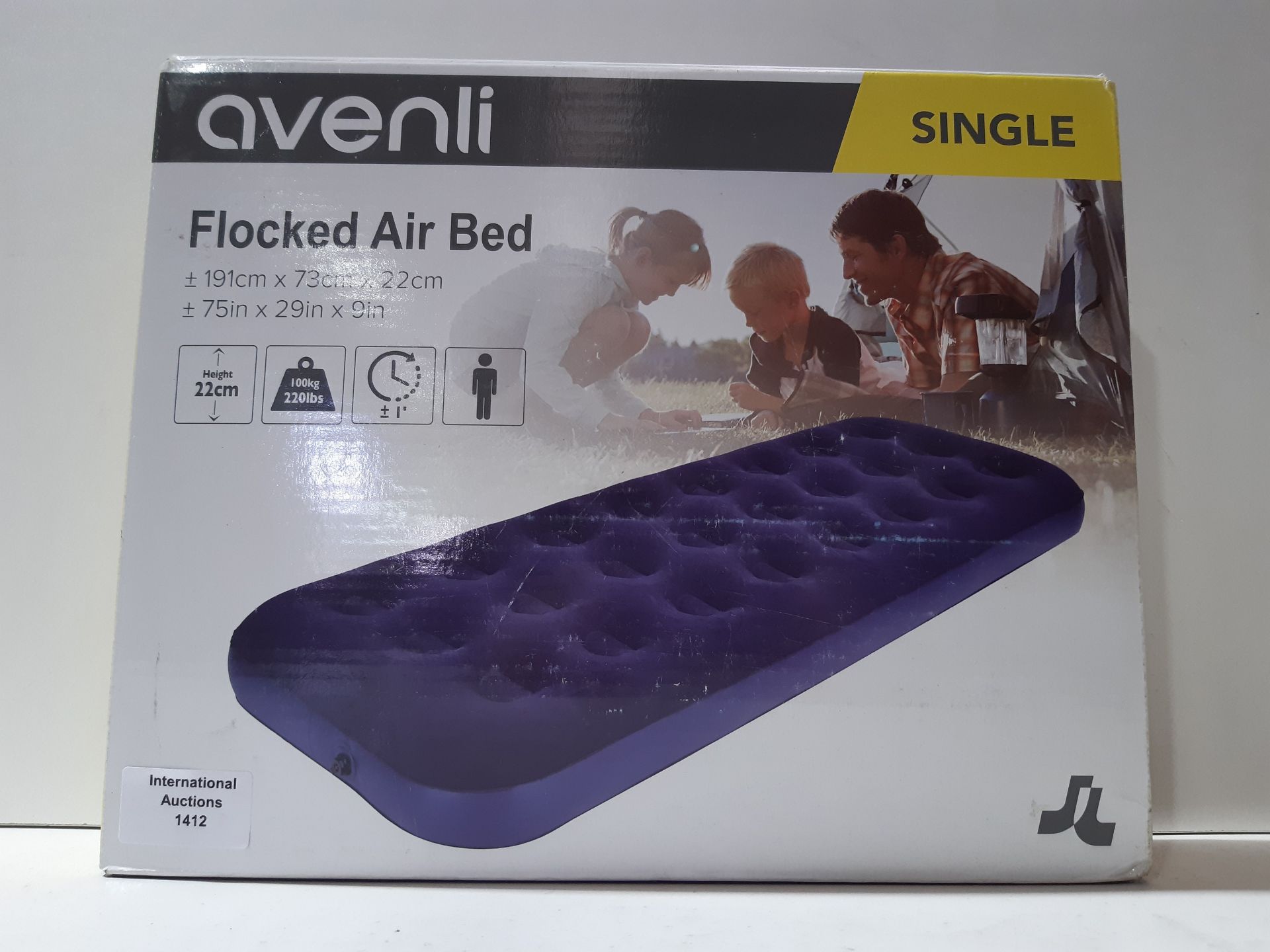 RRP £12.20 Hillington Flocked Air Bed Ideal for Camping or as a Temporary Guest Airbed - Image 2 of 2
