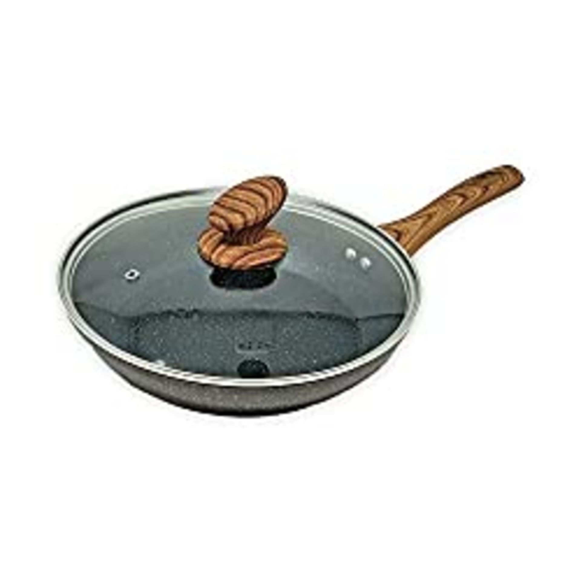 RRP £21.98 Non-Stick Copper Frying Pan with Wooden Handles | Suitable for Induction