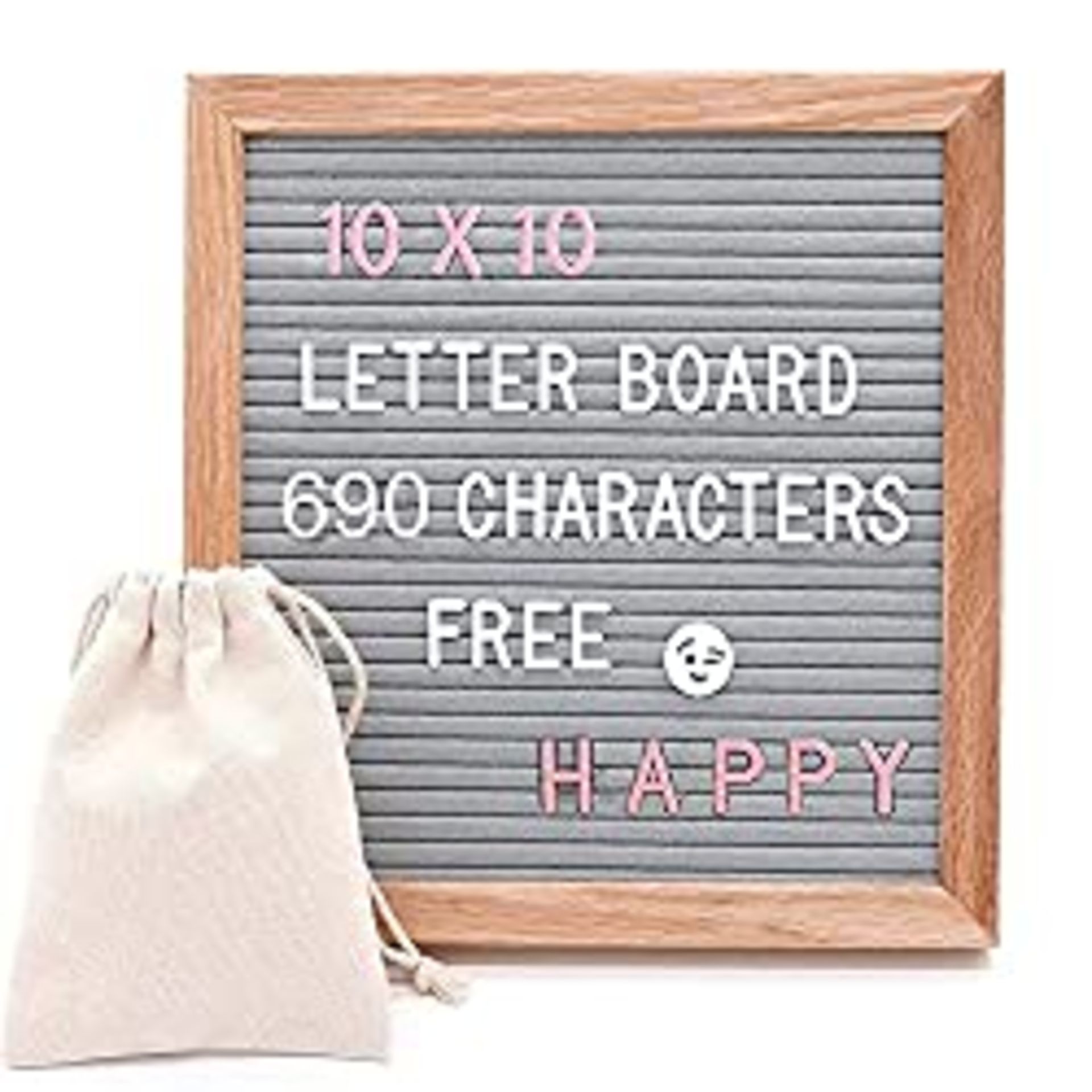 RRP £11.99 Letter Board-10'' x 10'' Gray Changeable Message Letter