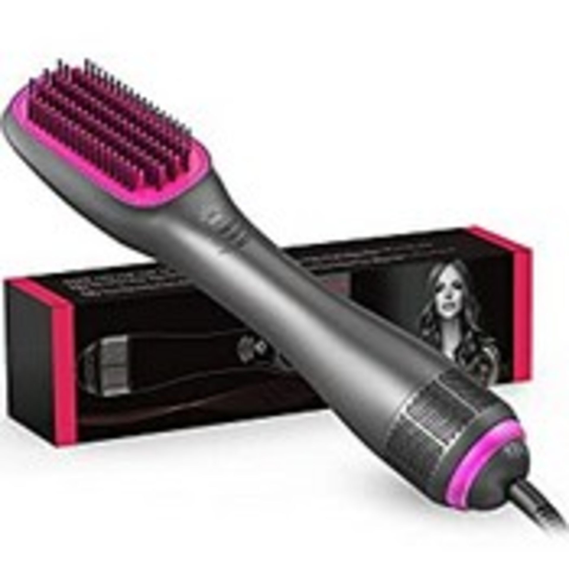 RRP £32.98 APOKE 3 in 1 Hair Dryer Brush & Straightener Brush