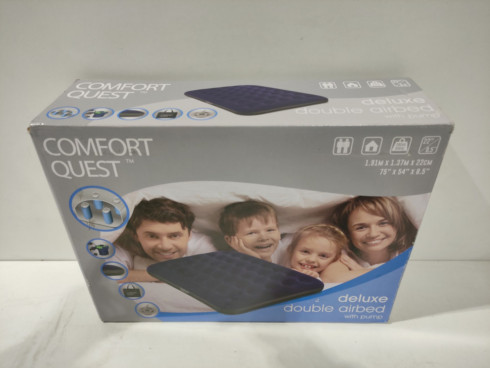 RRP £39.98 Double Airbed Inflatable Camping Blow Up Mattress Air Bed And Electric Pump - Image 2 of 2