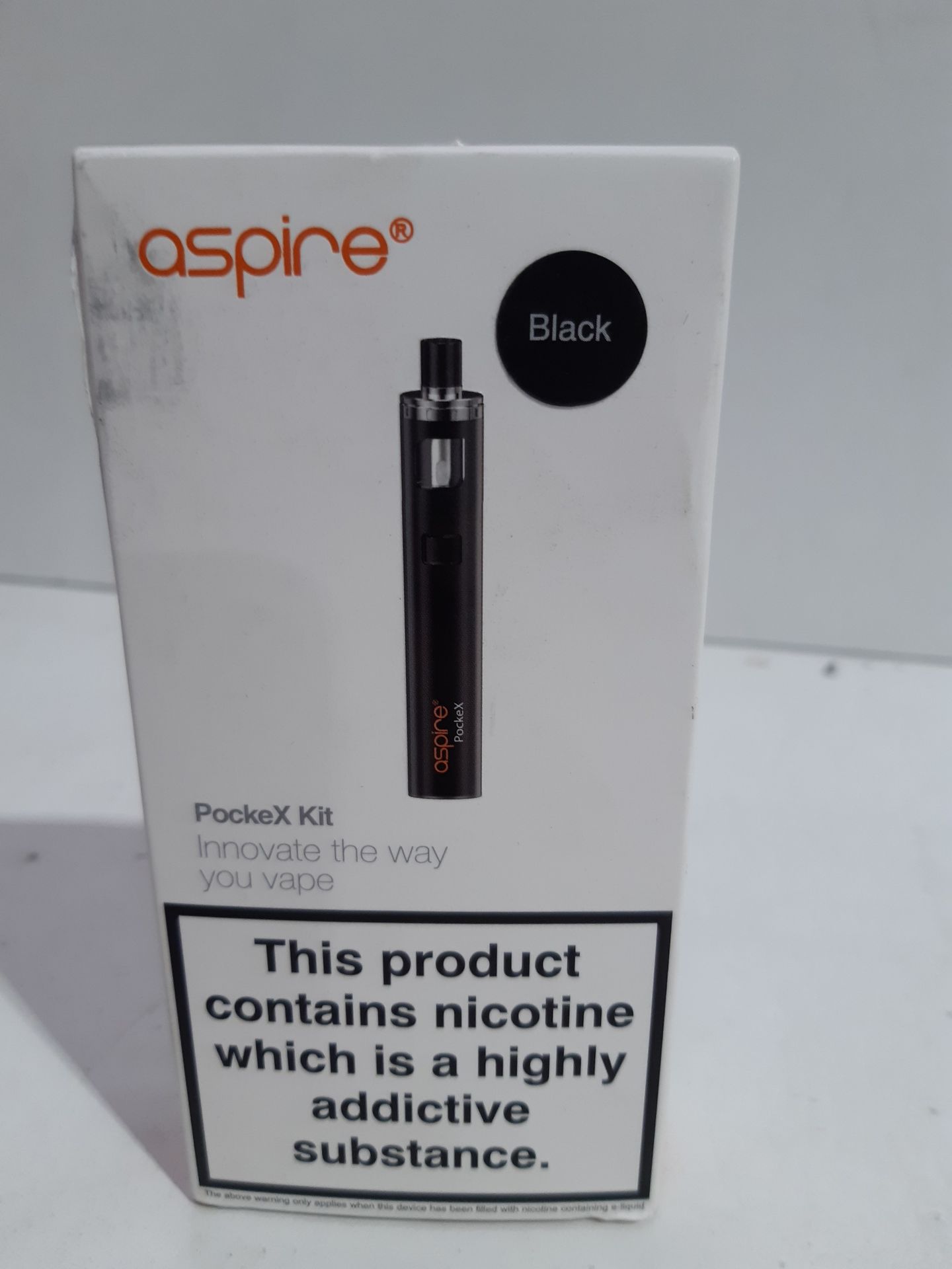 RRP £19.78 Aspire Pocket Pockex AIO Kit All in One Kit (Black) No Nicotine - Image 2 of 2