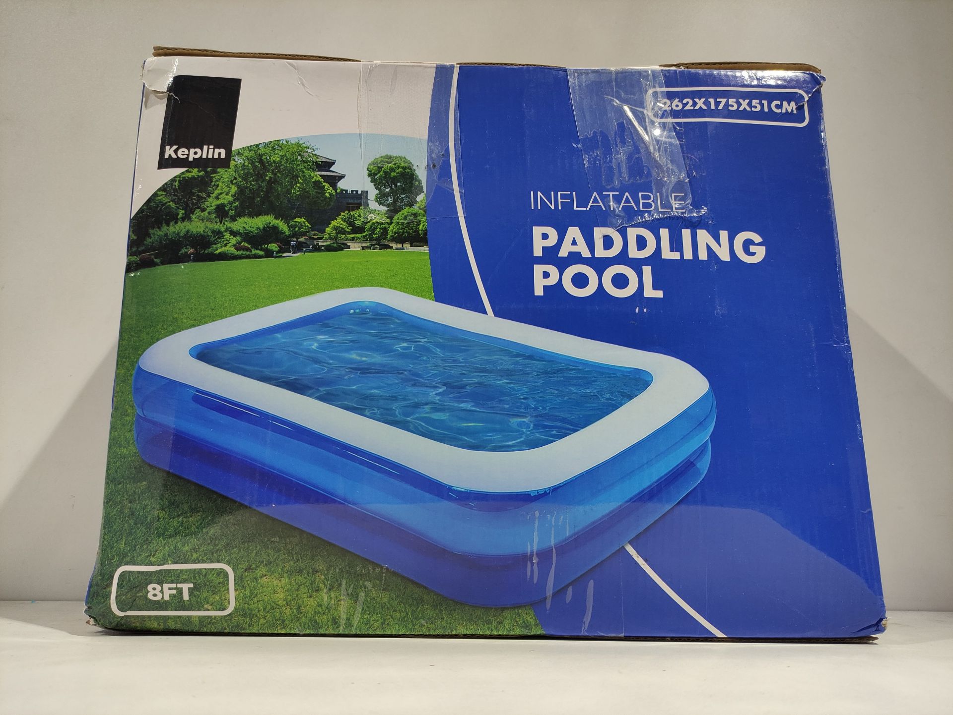 RRP £34.94 KEPLIN Large Rectangular Paddling Pool for Kids - 8ft Pool - Image 2 of 2