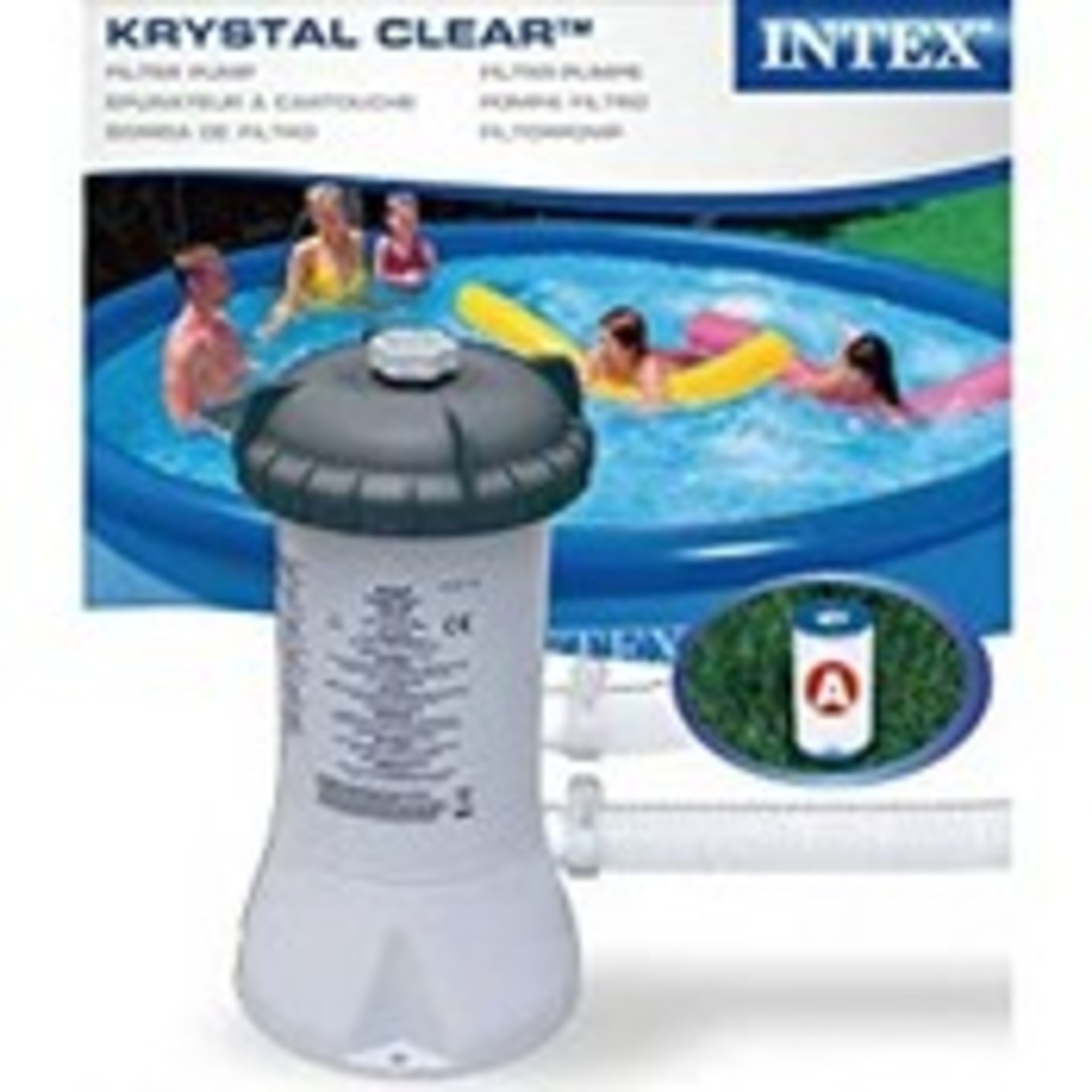 RRP £54.98 Intex Krystal Clear Swimming Pool Filter Pump & Cartridge