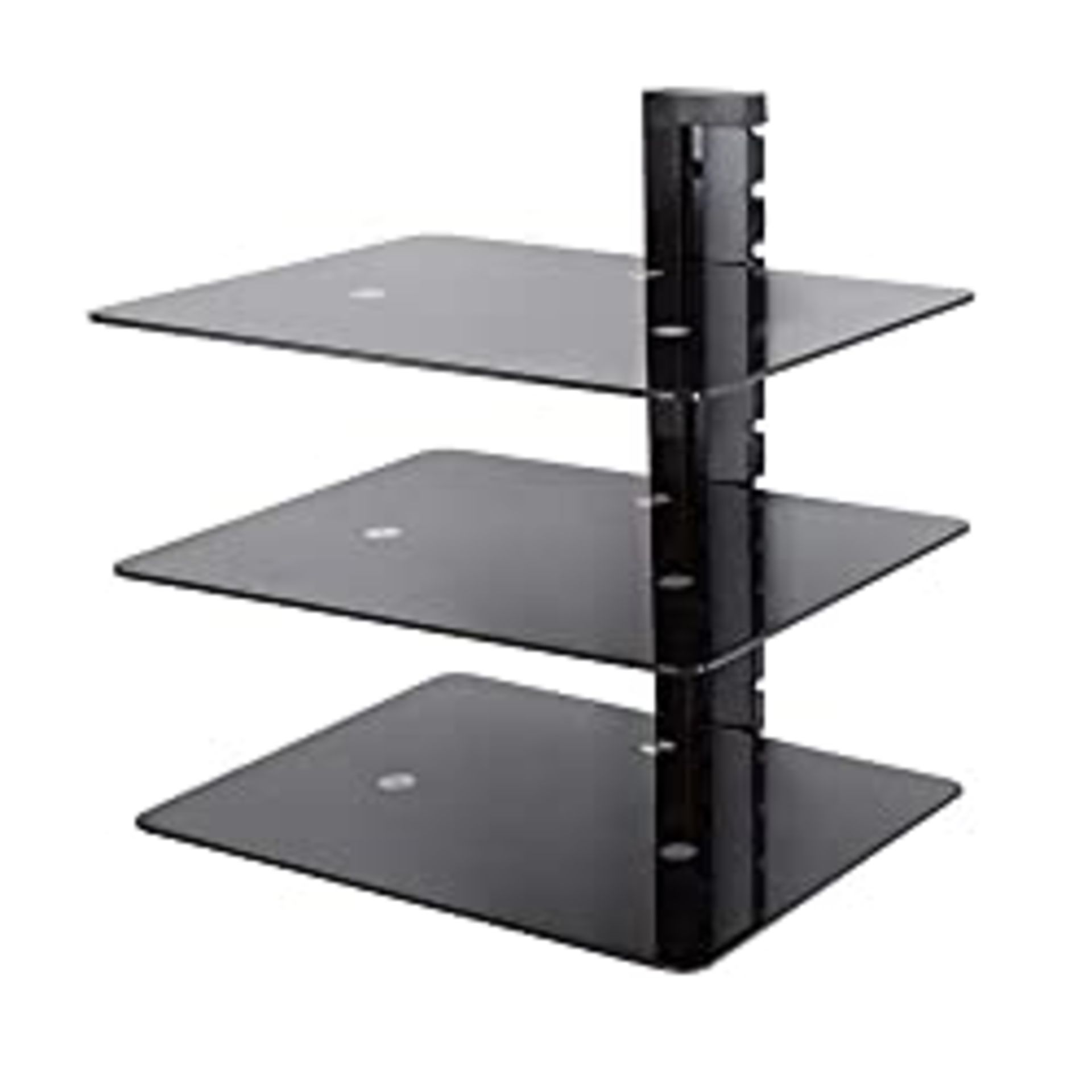 RRP £33.98 Mahara Triple Black Tempered Safety Glass Floating Shelf x3