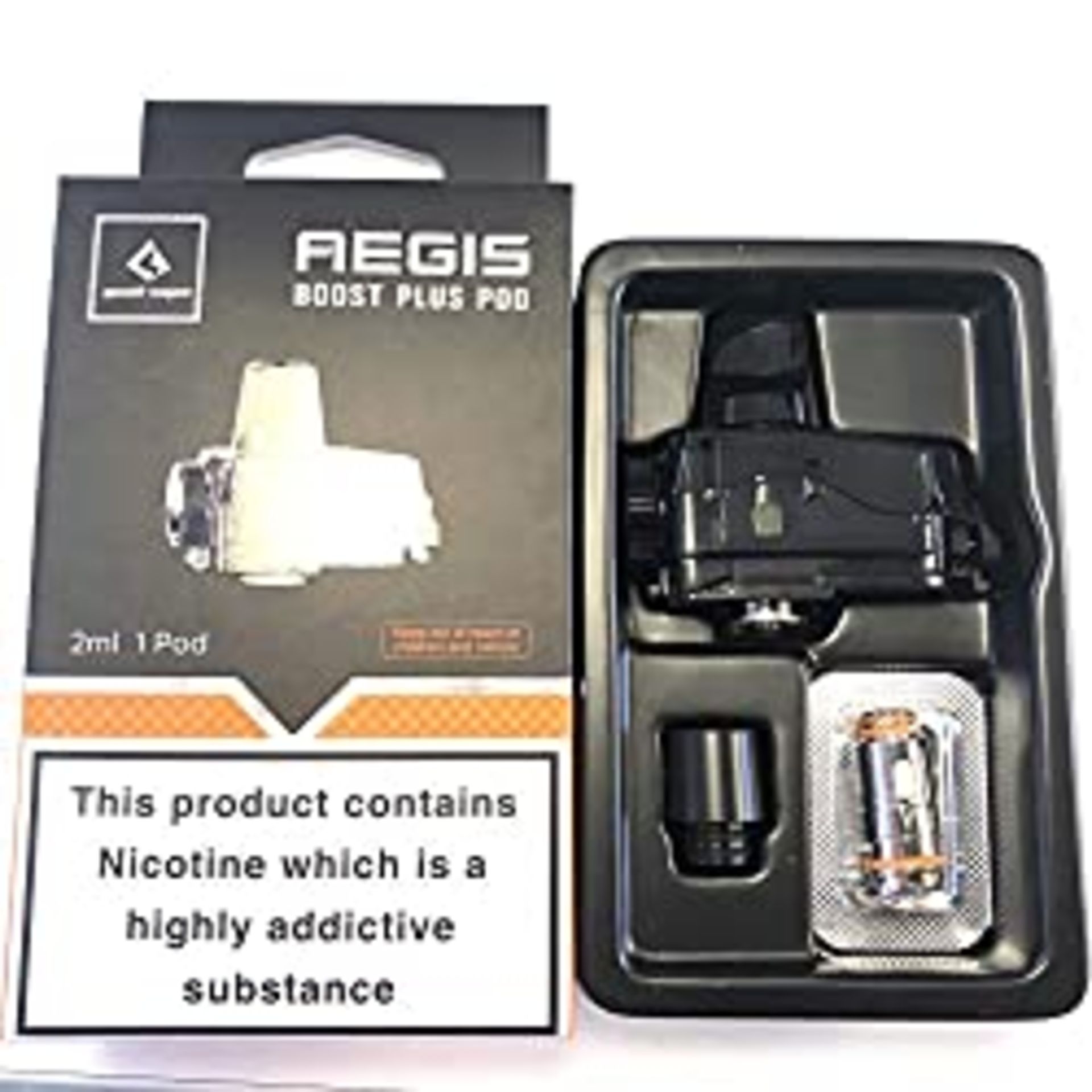 RRP £9.70 Geekvape Aegis Boost Plus Pod with 2 coils(1 x 0.4