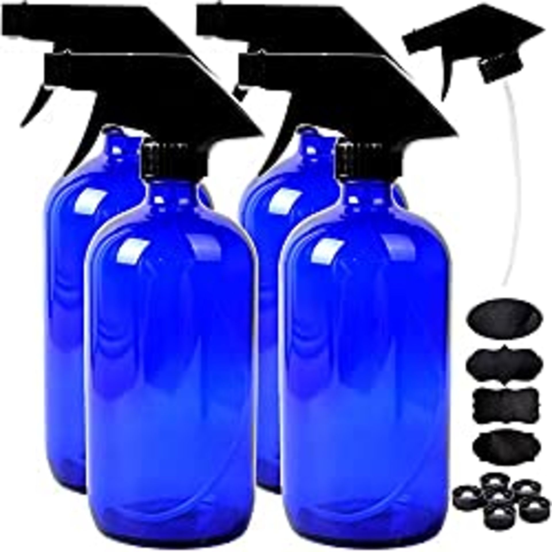 RRP £19.88 Youngever 4 Pack 500ML Empty Blue Glass Spray Bottles