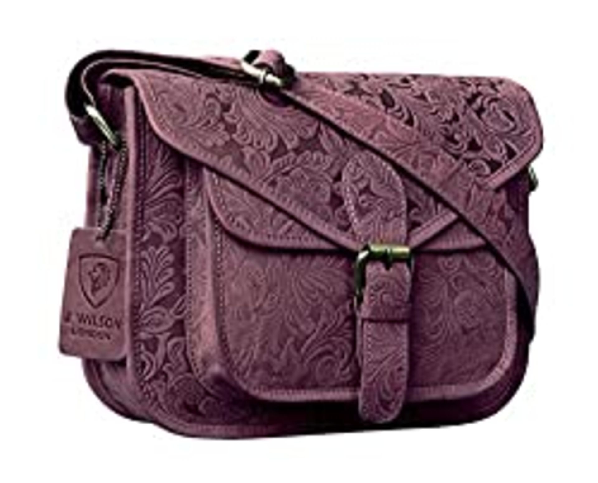 RRP £29.65 J. Wilson London Messenger Bag Women Leather Flapover 5 Litres Distressed Pink