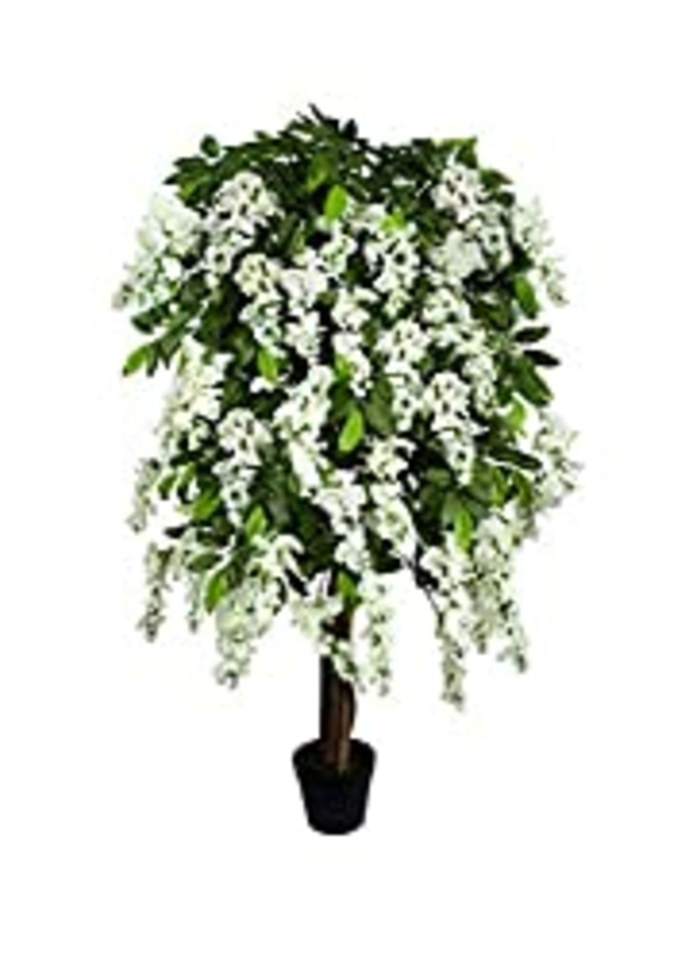 RRP £40.80 GreenBrokers Premium Artificial White Wisteria Tree 150cm/5ft Potted Plant