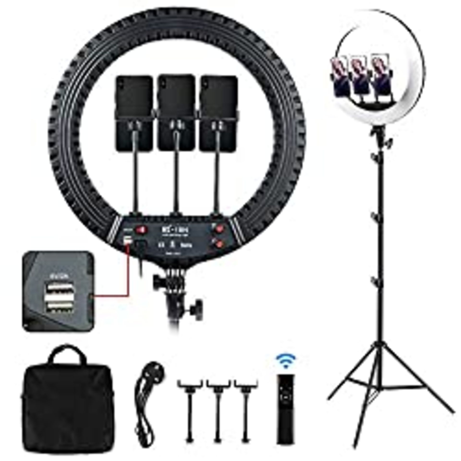 RRP £59.99 The 18 inch LED Ring Light With Adjustable Tripod Stand & wireless Remote