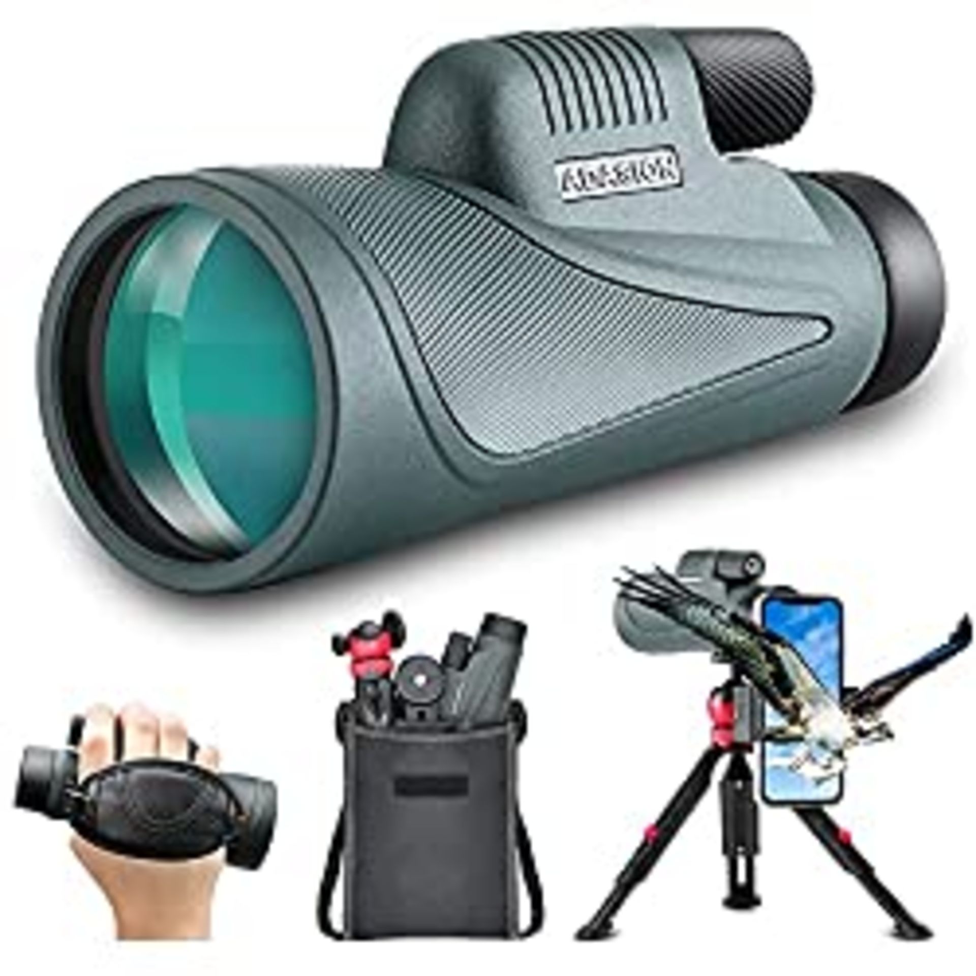 RRP £84.98 12x56 HD Monocular Telescope with Smartphone Adapter